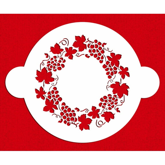 Designer Stencils C237 Grapevine Circle Cake Stencil, Beige/semi-transparent