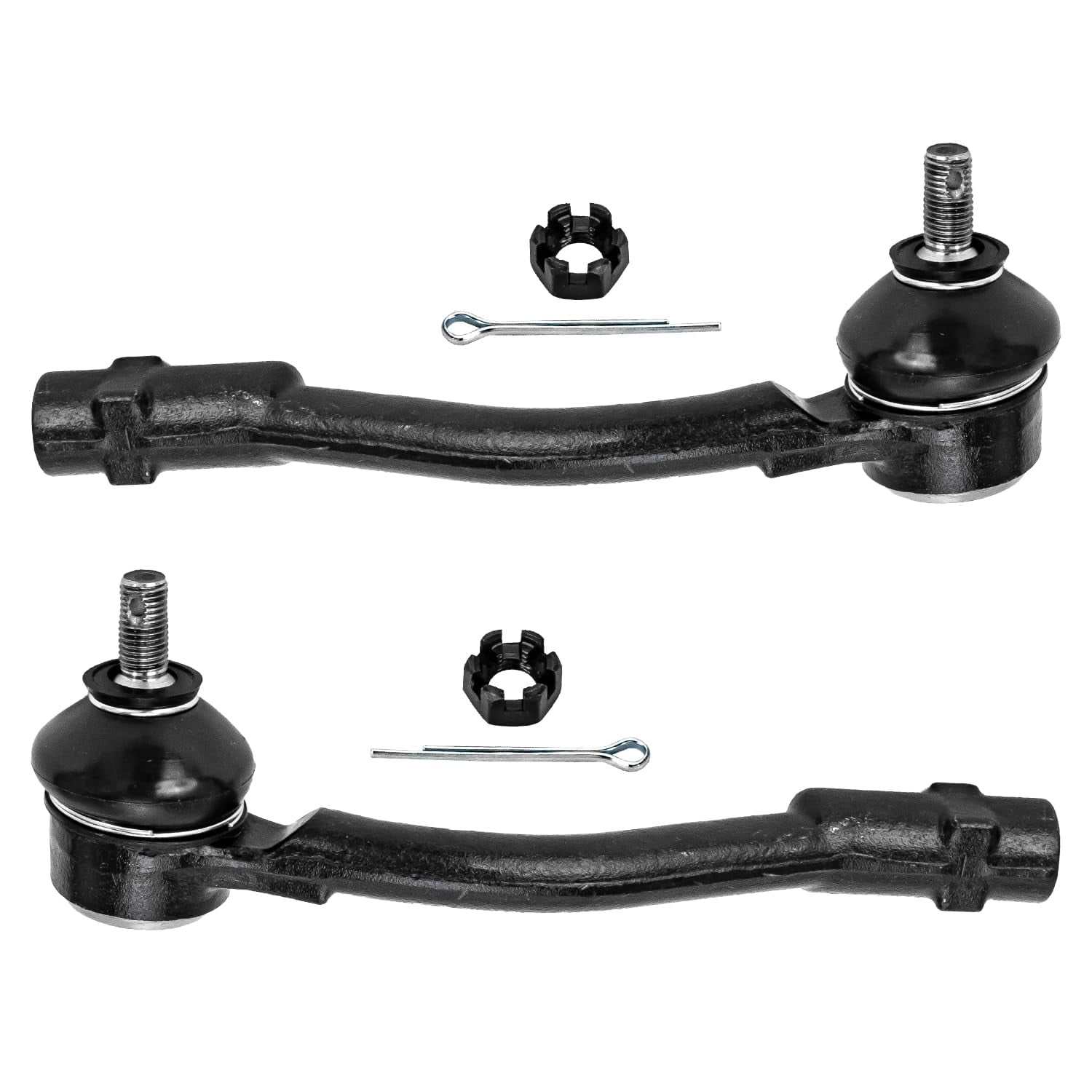 Detroit Axle - Front 6pc End Suspension Kit for 2010-2013 Kia Soul, 2 Lower Control Arms with Ball Joint Assembly 2 Stabilizer Sway Bar End Links 2 Outer Tie Rods 2011 2012 Replacement