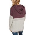 thumbnail image 4 of Women's Color Block Hoodies Fall Long Sleeve Sweatshirt Casual Drawstring Pullover Tops Striped Tunic Shirts, 4 of 5