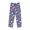 thumbnail image 6 of Goofa mushroom Skull rainbow color Pattern Printed Soft Pajama Pants for Men, Wide Leg Comfy Casual Lounge Yoga Pants-Medium, 6 of 9