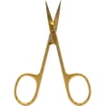 thumbnail image 2 of Scissors, Professional Stainless Steel Curved Cuticle Sharp Dead Skin Scissors Pointed for Trimming Eyebrows, Nose Hair, Manicure, Finger & Toe Care, Titanium Gold, 2 of 6