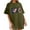 Army Green, variant on Fartey 4th of July Oversize Shirts Women Cute American Flag Stars Graphic Tees Summer Short Sleeve Crew Neck Patriotic T-Shirt Fashion Y2K Tops Black L