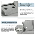 thumbnail image 5 of 105" Modern Sectional Sofa with Storage Ottoman, L-Shape Couch with 2 Pillows and Cup Holders, Sectional Sofa with Reversible Chaise for Living Room, Gray, 5 of 9