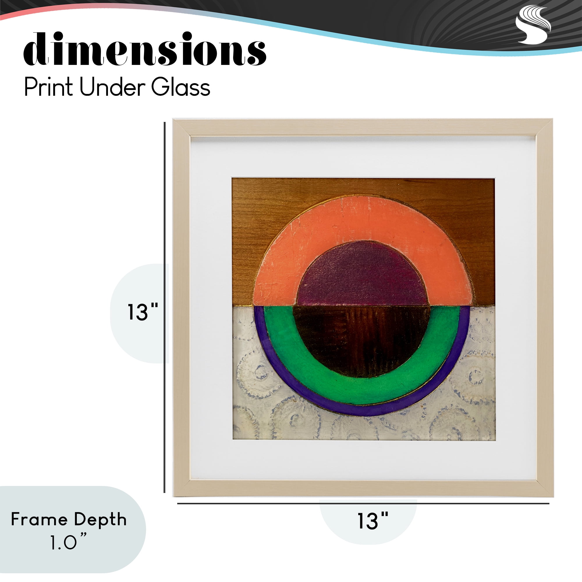 Stupell Industries Horizontal Split Circle Birch Framed Print Under Glass, design by Matthew Finger