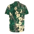 thumbnail image 4 of Njoeus Mens Hawaiian Shirts Short Sleeve Button Up Shirts - Novelty Floral Graphic T-Shirt Comfortable Casual Summer Beach Shirts - Big & Tall Sizes 3X 4X 5X Clearance Green, 4 of 5