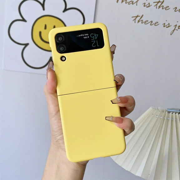 Dteck for Samsung Galaxy Z Flip 4 6.7" 2022 Frosted Folding Case, Lightweight & Ultra-Thin Anti-Drop & Shockproof Protective Case for Samsung Z Flip 4 5G Ladies Girls Women Men, Yellow