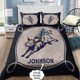thumbnail image 1 of Juego de Cama Personalizado Nombre Bull Riding Cuerda Azul, 1 of 3
