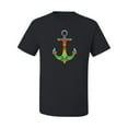 thumbnail image 2 of Trippy Mandala Nautical Colorful Mosaic Anchor | Mens Fashion Graphic T-Shirt, Black, Small, 2 of 4