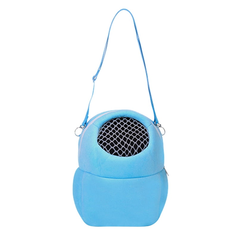 Warm Hamster Carrier Small Animal Breathable Pet Carrying Bag Rat Hedgehog Puppy Pocket Sleep Hanging Outgoing Travel Bag 3 Colors Small, Blue 