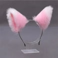thumbnail image 2 of 3 piezas Diadema con orejas de gato para cosplay, diadema mullida para niña y mujer, bonita diadema con orejas de gato para fiesta, pelo largo, 2 of 5