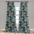thumbnail image 4 of Ambesonne Tropical Curtains, Proteas Exotic Branches, Pair of 28"x63", Dark Teal and Pale Grey, 4 of 5