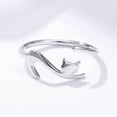 thumbnail image 2 of Anillo de plata de ley 925, anillo ajustable estilo gato abierto Fas, 2 of 5
