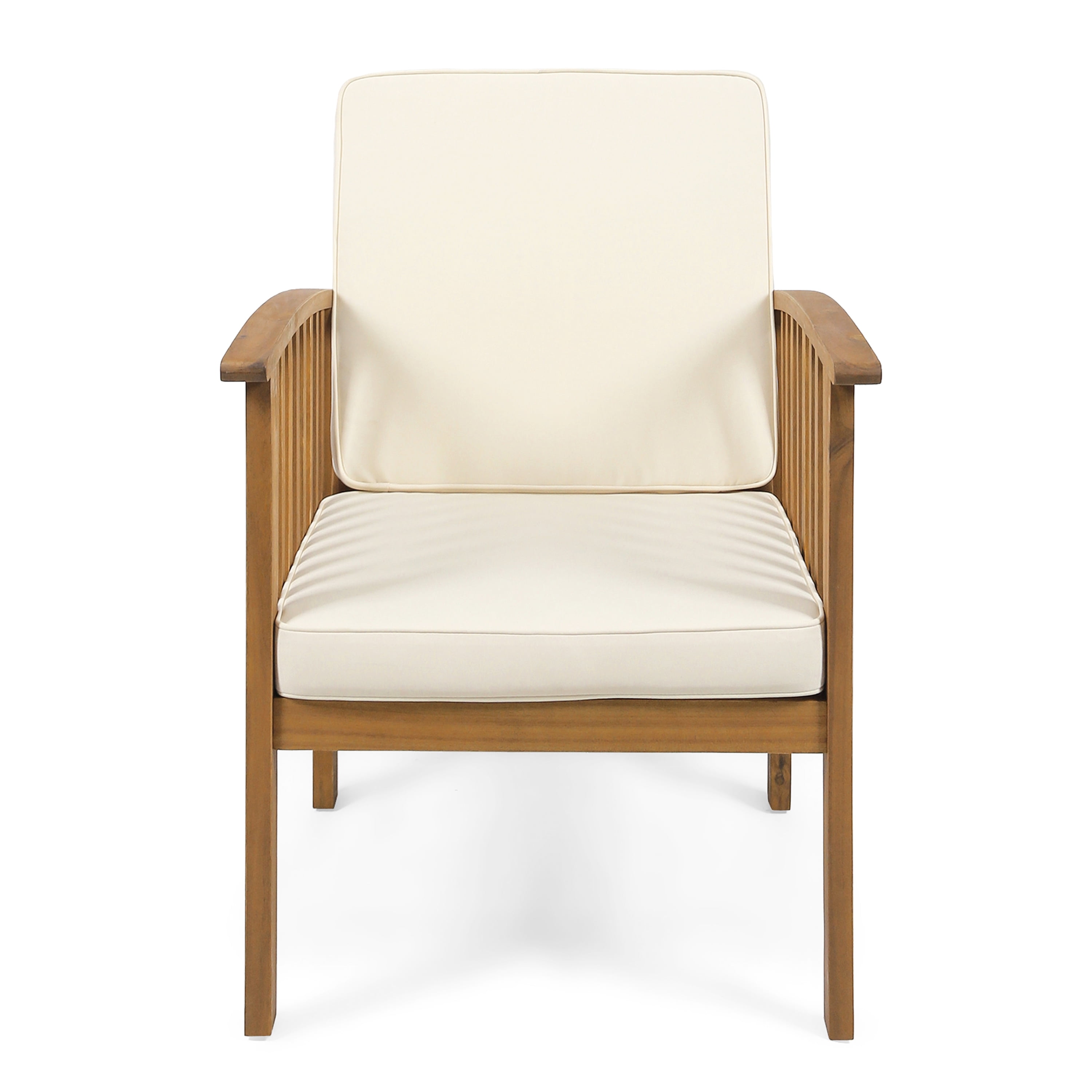 Outdoor Single Acacia Wood Leisure Chair, Casual Rest Seat for Patio Garden, Teak