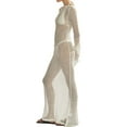 thumbnail image 3 of Springcmy Women Crochet Knit Cover Up Maxi Dress Y2K Sheer Mesh Long Dress Sexy Backless Bikini Bathing Suit Coverups White S, 3 of 6