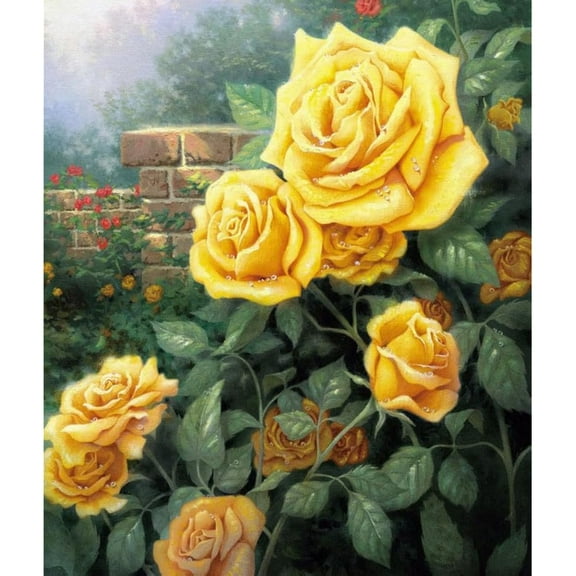 Jigsaw Puzzle for Adults, Yellow Roses in The Garden Challenging Educational Fun Family Activities Games Toys Gifts Wooden Puzzles 500 Piece