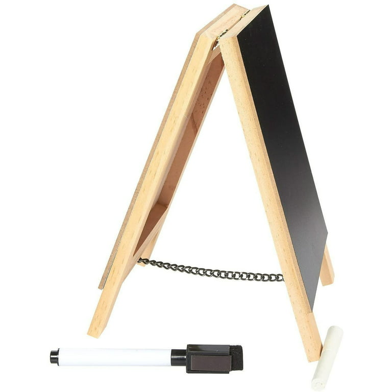 Juvale Small Double Sided Easel, Black Chalkboard & White Dry