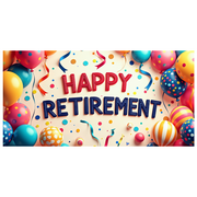 LUUFILx Retirement Celebration Banner Colorful Party Decorations Backdrop Background Happy Event Supplies Photography Props Retirement Party Decor