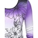 thumbnail image 4 of Camiseta de Talla Extra con Estampado Floral de Color Degradado Rosegal  Mangas largas de talla grande, 4 of 5