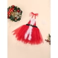 thumbnail image 3 of Kiapeise Toddler Baby Girls Christmas Dress Red Velvet Sleeveless Princess Party Tutu Dresses, 3 of 8