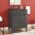 thumbnail image 3 of Sink Vanity Cabinet, Wood, Grey Gray Black, Modern Contemporary Urban Design, Hotel Bedroom Bathroom Master Suite Guest, 3 of 10