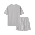 thumbnail image 2 of PNTUTB Summer Men's Two-Piece Outfits Fashion Versatile Solid-Color Crew-Neck Short-Sleeve T-Shirt and Casual Drawstring Shorts Set with Multiple Pockets, 2 of 6