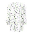 thumbnail image 4 of BDPORKAS Women's Mardi Gras Shirts,Womens 3/4 Sleeve Blouses Carnival Mask Graphic Print Tunic Tops Casual Loose Fit Pullover Tee, 4 of 5