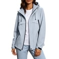 thumbnail image 2 of Warop Womans Windbreaker Jacket, Stand Collar Long Sleeve Waterproof Coat, Hiking Travel Outdoor Workwear for Fall, 2 of 9