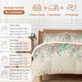 thumbnail image 6 of Queen 4 Piece Bedding Set Farm Eucalyptus Pink Flower Soft Breathable Duvet Cover and Pillowcase,Ombre Leaves Retro Linen Duvet Cover Set Washable Bed Sheets for Bedroom Dormitory Guest Room, 6 of 9