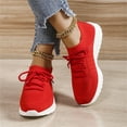 thumbnail image 4 of Vedolay Flat Sneakers Women's Sneakers Platform Round Toe Fashion Slip-on Comfort Walking Casual Shoes,Red 8, 4 of 5