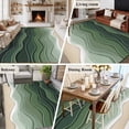 thumbnail image 6 of Abstract Washable Living Room Rugs 5'x8', Sage Green Brown Gradient Ocean Waves Low Pile Throw Large Area Rug Non-Slip Sturdy Edge Binding Carpet for Living Room Kitchen Office, 6 of 9