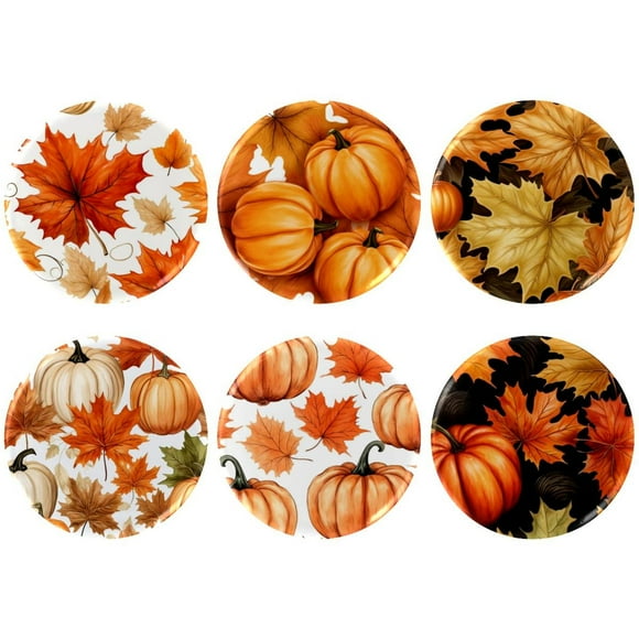 Maple Leaf Pumpkin Badges with Pins for Backpacks Parties Ties Hats Corporate Events Personalized Custom Photo Text Logo Button