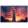 thumbnail image 2 of Statue of Liberty Banner American Flag Patriotic Design Celebration Backdrop for Independence Day Party Event Decoration, 2 of 7