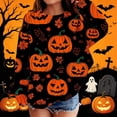 thumbnail image 2 of WQNVRNR Girl Halloween Sweatshirt Casual Crew Neck Pullover Pumpkin Ghost Graphic Long Sleeve Tops Shirt Multicolor 4T, 2 of 6