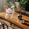 thumbnail image 6 of Riousery 2-Inch Solar Powered Waving Arm Lucky Cat Ornament, Welcoming Wealth Fortune Cat Decorative Figurine for Office Desk, Car Dashboard, and Home Decor - White Variant, 6 of 9