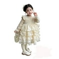thumbnail image 5 of Xijirk Girls Dresses,And Shine Girls Holiday Party Dress Elegant Gown With Sequins For,Dresses for Girls,Beige,3-4 Years, 5 of 7