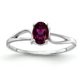 thumbnail image 1 of Solid 14k White Gold 6x4mm Oval Rhodolite Garnet January Red Gemstone Engagement Ring Size 6, 1 of 2