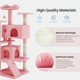 thumbnail image 4 of EDX 54" Cat Tree Tower for Indoor Cats, Multi-Level Pet Furniture with Sisal Scratching Post, Large Cozy Condo, Climbing Ramp, Kitten Toy, Pink, 4 of 9