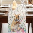 thumbnail image 3 of Table Runners 72 Inches Long Dress Scarves, Bunny Easter Farmhouse Kitchen Table Runner, Coffee Tablerunners, Spring Floral Eggs Rabbits Rustic 14x72 Inch, 3 of 9