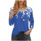 thumbnail image 1 of Blusas para las Mujeres Casual, 3/4 Manga Floral Estampado Camiseta de Moda Top Hecho de Poliéster Transpirable Suave para el Uso Diario de Primavera Otoño, Tops de Blusa para las Mujeres, 1 of 8