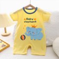 thumbnail image 2 of KPOPLK Baby Boys Romper Jumpsuits Pajama Short Sleeve Cute Print Clothes PJM Sleepwear Sets for 0-24M Size 6-9 Months,Light Yellow, 2 of 5