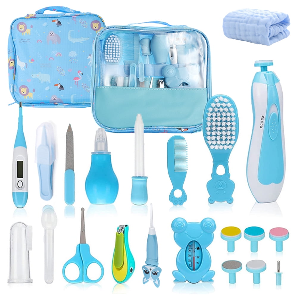 Byseng 23-in-1 Baby Healthcare Kit for Newborns & Infants - Nursery Grooming & Feeding Set, Blue