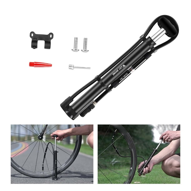 Accesorios de bicicleta, Mini bomba de bicicleta, bomba de mano portátil de alta presión, neumático de bicicleta de montaña, fútbol, baloncesto, negro Soledad Mini bomba de bicicleta