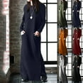 thumbnail image 7 of Lovskoo 2024 Women's Plus Size Maxi Sweatshirt Dress Trendy Round Neck Soft Winter Warm Solid Color Long Sleeve Pocket Long Dress Dark Blue-B, 7 of 7