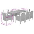 thumbnail image 4 of vidaXL 9 Piece Garden Dining Set with Cushions Grey Poly Rattan, 4 of 5
