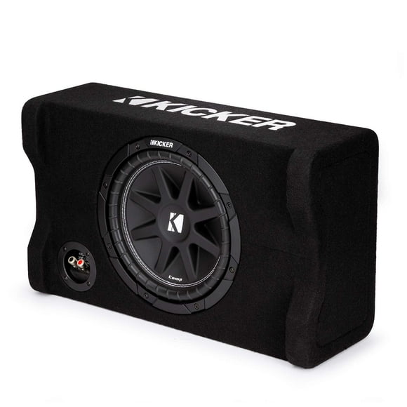 Kicker 48CDF104 Comp subwoofer de 10" en gabinete de disparo hacia abajo, 4 ohmios