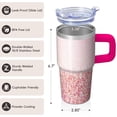 thumbnail image 3 of 20oz Leak Proof Stainless Steel Tumbler With Handle Insulated Double Wall Geometric Design Travel Cup Includes Straw, 3 of 5