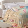thumbnail image 5 of Ocean Life Sea-Shells Throw Blanket Soft Flannel Fleece Velvet Plush Throws Fuzzy Warm Cozy Soft Bedding Blankets Anti-Pilling Kids 40" x 50", 5 of 6