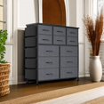 thumbnail image 2 of TROPOW Commode pour Chambre avec 12 Tiroirs, Commodes et Chiffonniers pour Couloir, Entrée, Unité d'Organisation de Rangement avec Tissu, Cadre en Métal Robuste, Dessus en Bois, Poignée à Tirage Facile, 2 of 9