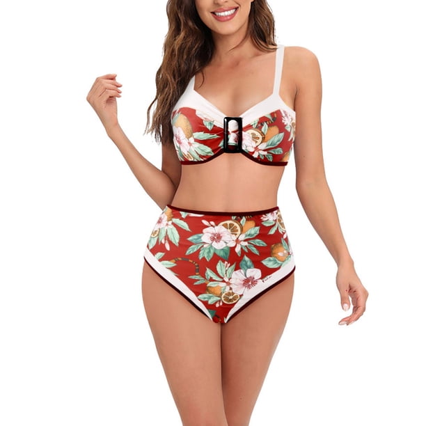 Acheter Charmleaks Ensemble bikini taille haute pour femme - Maillot de bain deux pièces sportif - Col en V - Maillot de bain imperméable froncé Acheter Charmleaks Ensemble bikini taille haute pour femme - Maillot de bain deux pièces sportif - Col en V - Maillot de bain imperméable froncé