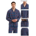 thumbnail image 2 of GLOBAL Men's Pajamas Sets 100% Cotton Flannel Sleepwear Long-Sleeve Top & Bottom, Size S-3XL, 2 of 5